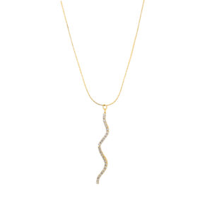 Wave necklace with rhinestones in waves