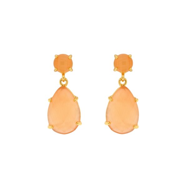 SLOPE AND TEAR orange circle gold plated CRYSTAL FACE