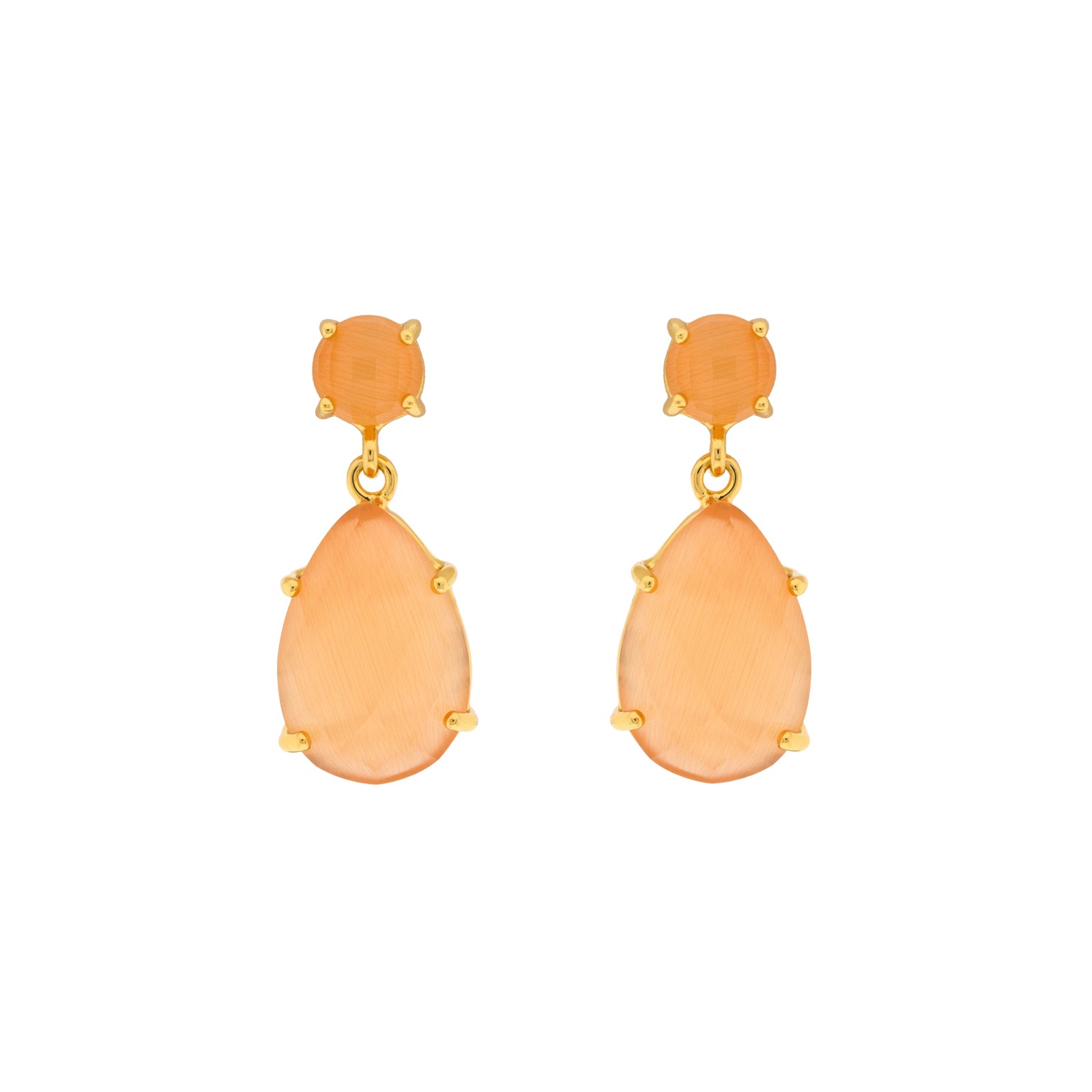 SLOPE AND TEAR orange circle gold plated CRYSTAL FACE