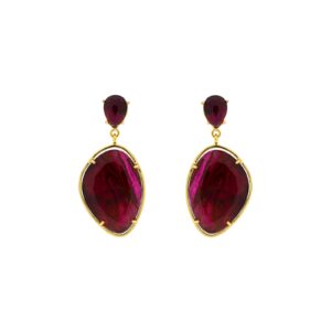 SLOPE FUCSIA gold plated and faceted glass MADREPERLA