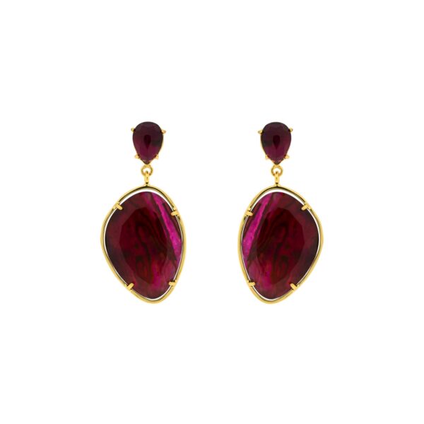 SLOPE FUCSIA gold plated and faceted glass MADREPERLA
