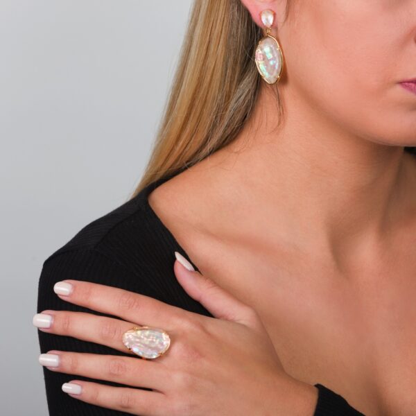 SLOPE AND pink gold plated faceted crystal MADREPERLA