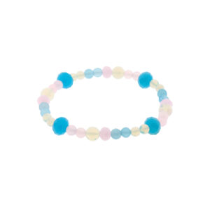 Multicolor pink elastic bracelet with faceted crystals