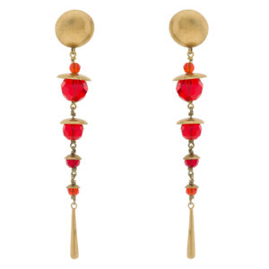 Vintage earring with antique gold plated and crystal