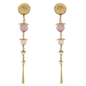 Pendiente vintage con chapado oro antique y cristal
