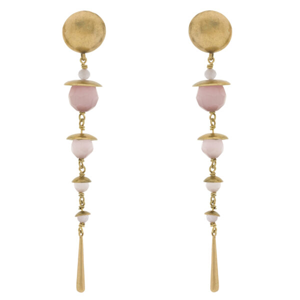 Pendiente vintage con chapado oro antique y cristal