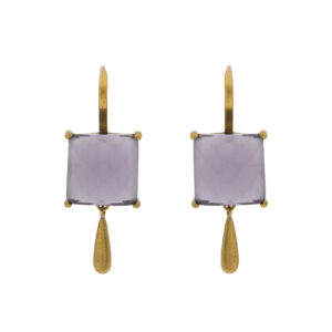 Pendiente vintage con chapado oro antique y cristal