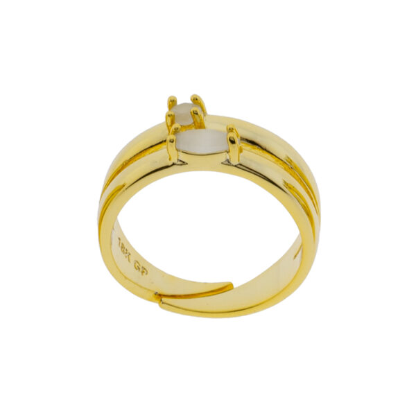 Universal Ring with Gold-Plated Crystal