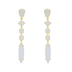 Long Earring with Faceted Crystal