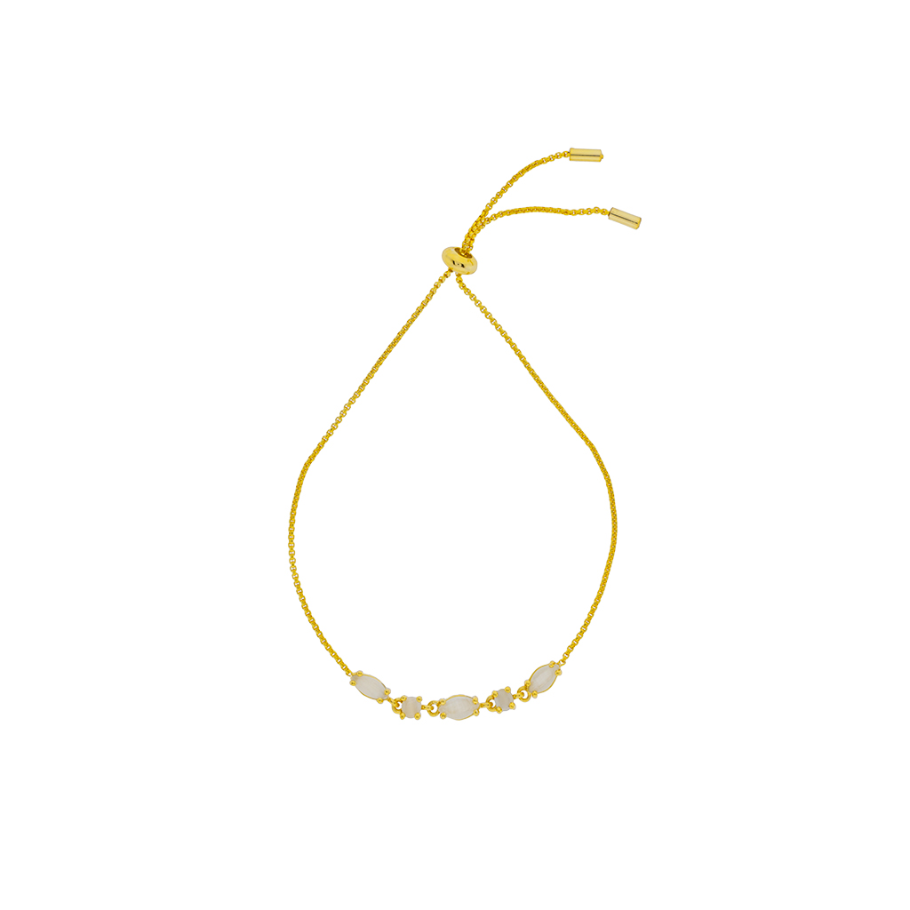 Bracelet with Adjustable Chain and Faceted Crystal