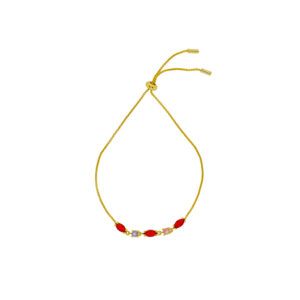 Bracelet with Adjustable Chain and Faceted Crystal