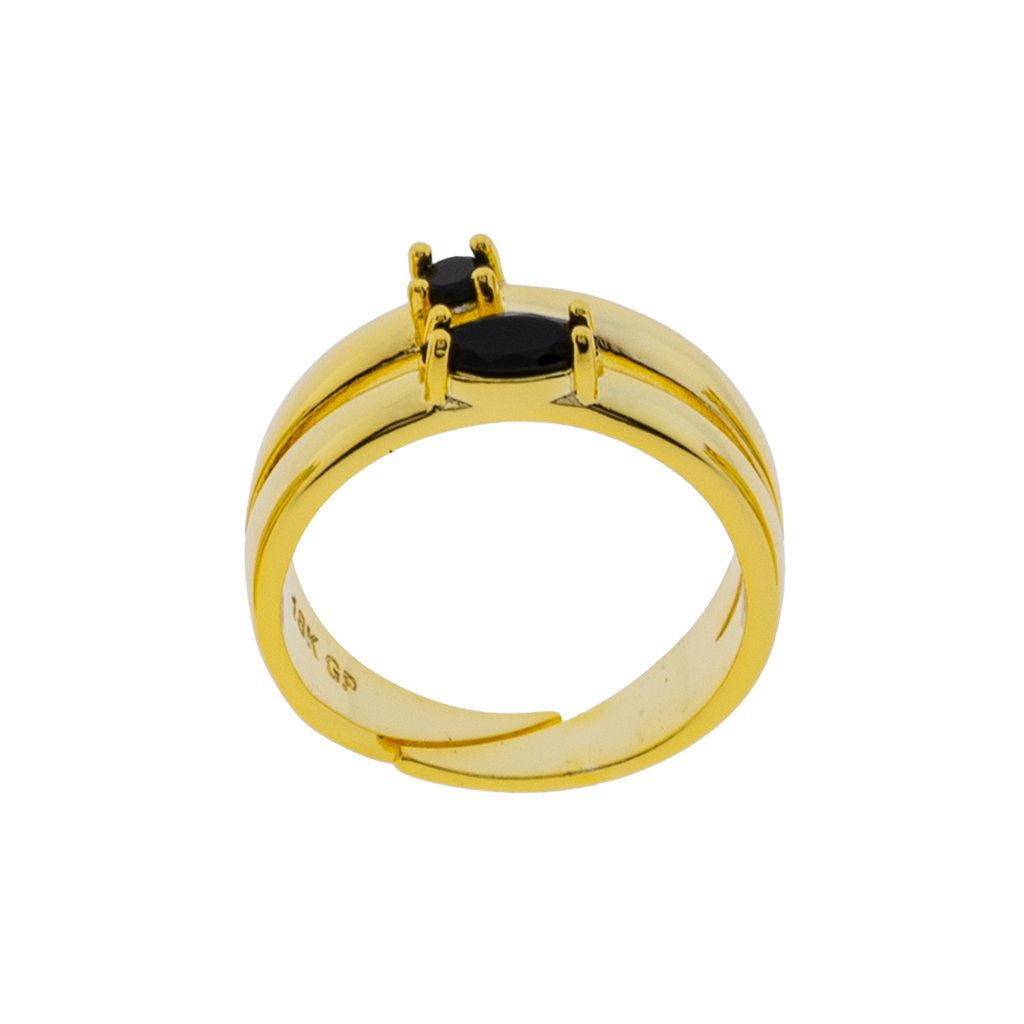 ANILLO UNIVERSAL CON CRISTAL CHAPADO ORO