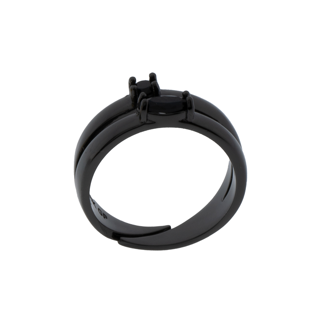 Universal Ring with Gold-Plated Crystal