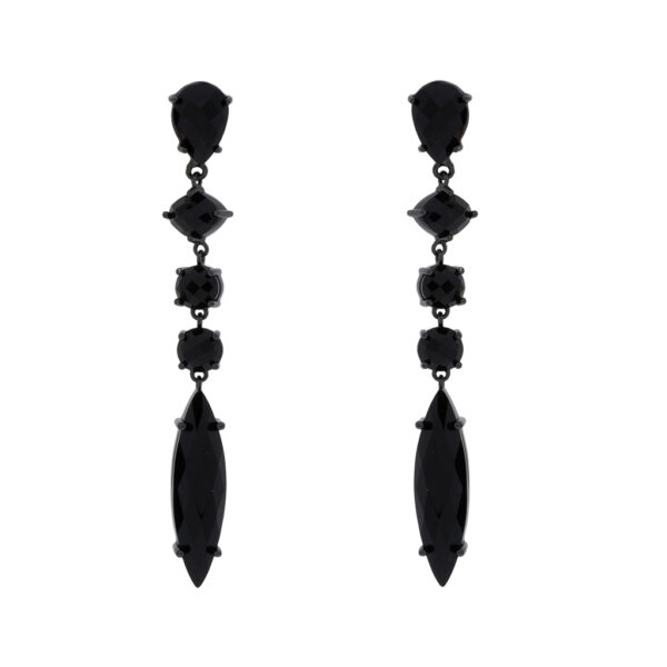 Long Earring with Faceted Crystal