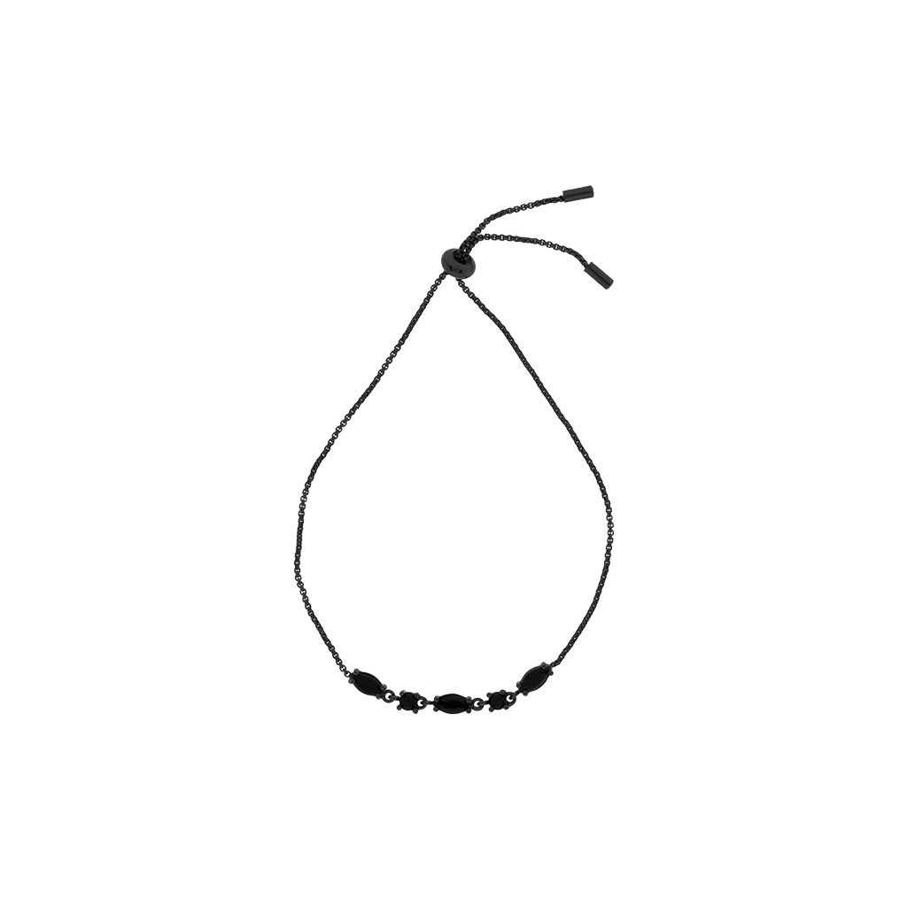 Bracelet with Adjustable Chain and Faceted Crystal