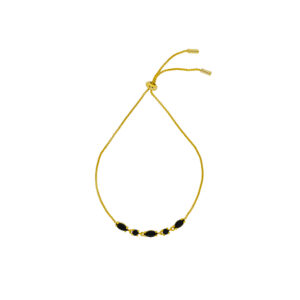 Bracelet with Adjustable Chain and Faceted Crystal