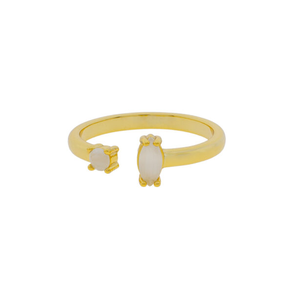 ANILLO UNIVERSAL FINO CON CRISTAL CHAPADO ORO