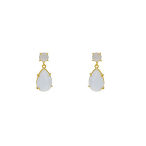 Short Earring with Gold-Plated Crystal