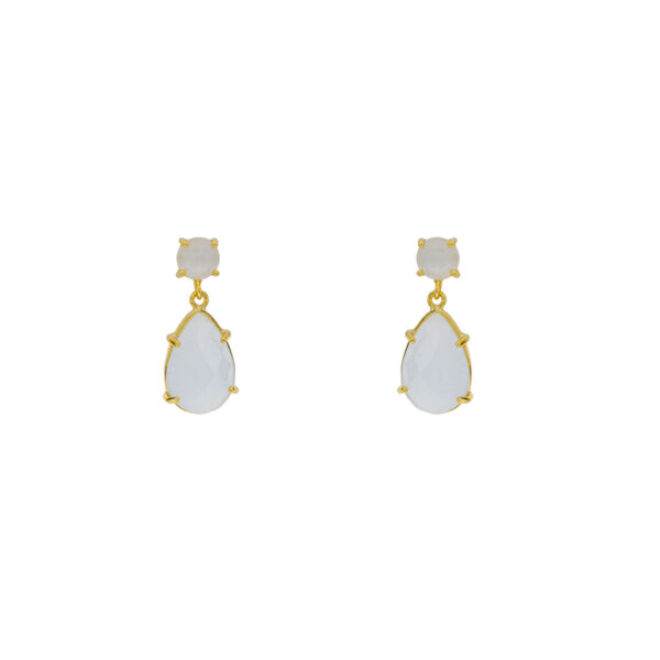 Short Earring with Gold-Plated Crystal