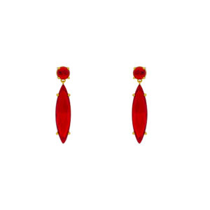 Earring with Two Crystal Pieces