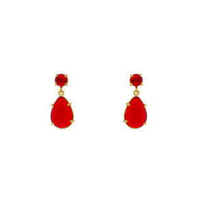 Short Earring with Gold-Plated Crystal