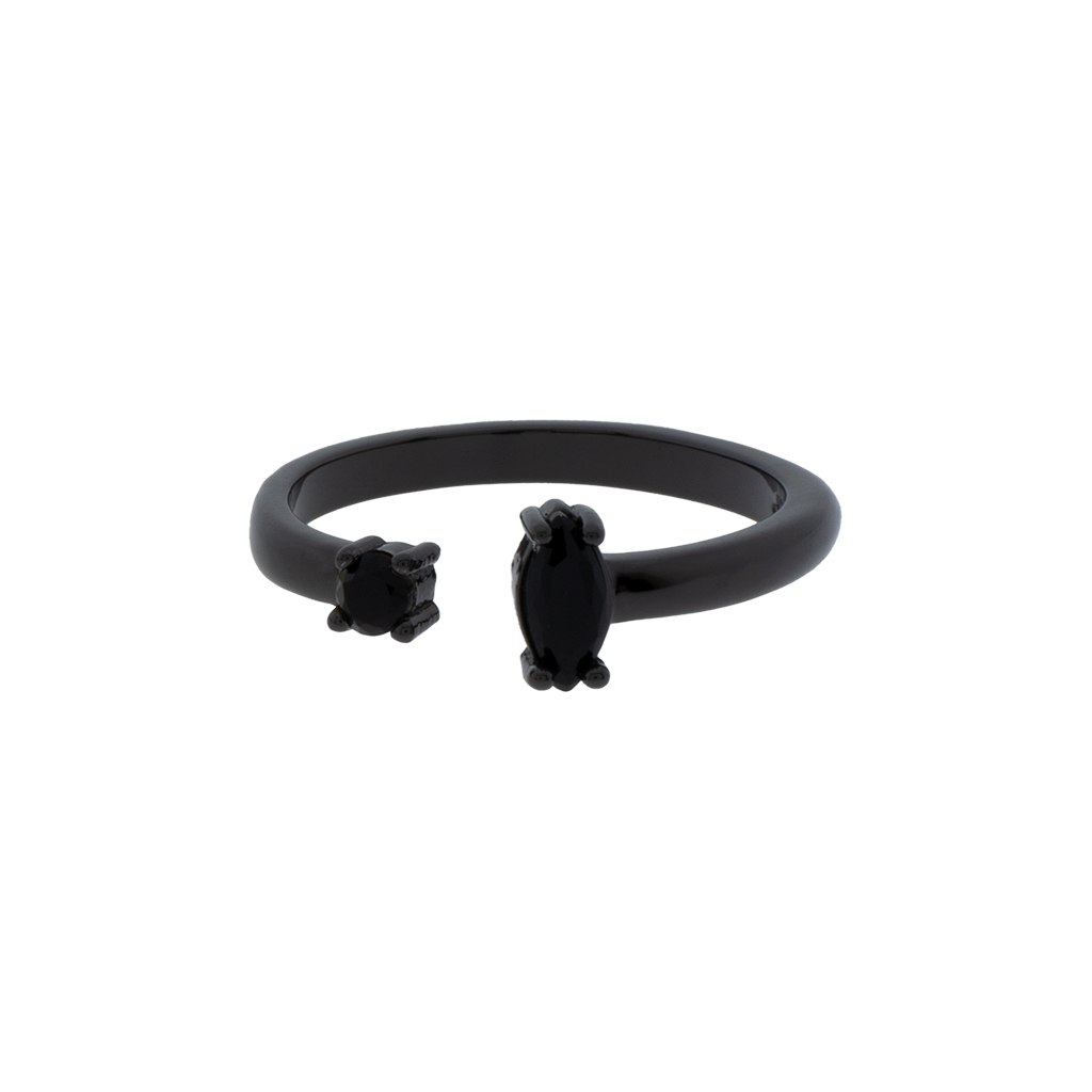 Universal Size Ring with Gold-Plated Crystal