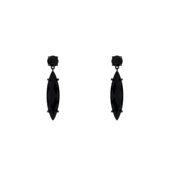 Earring with Two Crystal Pieces