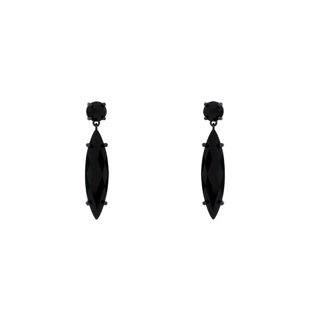 Earring with Two Crystal Pieces