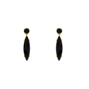Earring with Two Crystal Pieces