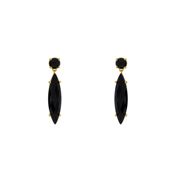 Earring with Two Crystal Pieces