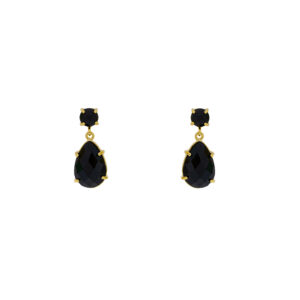 Short Earring with Gold-Plated Crystal