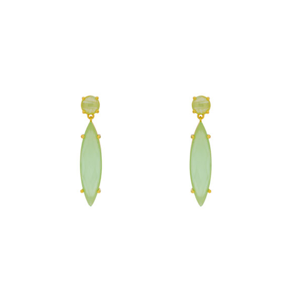 Earring with Two Crystal Pieces