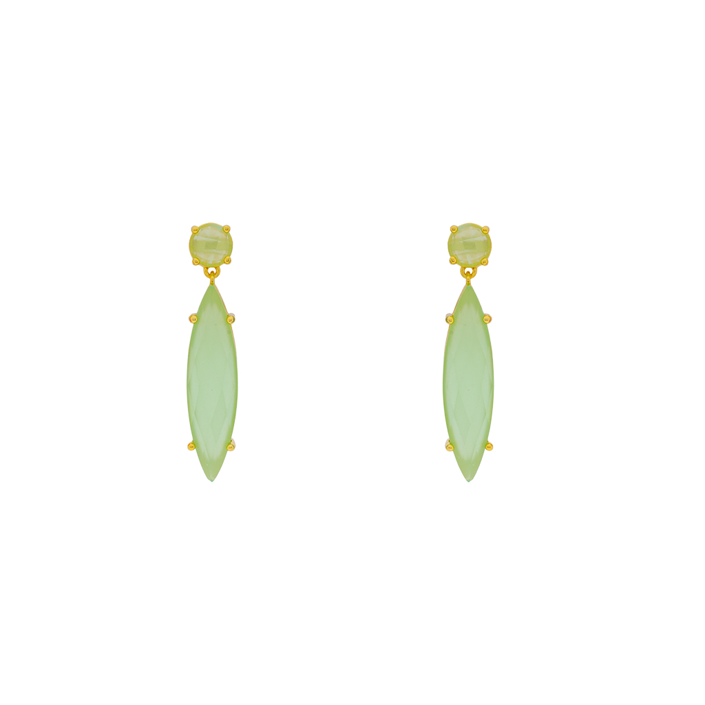 Earring with Two Crystal Pieces