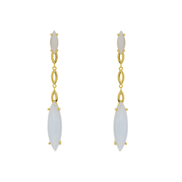 Long Earring with Crystal and Chain