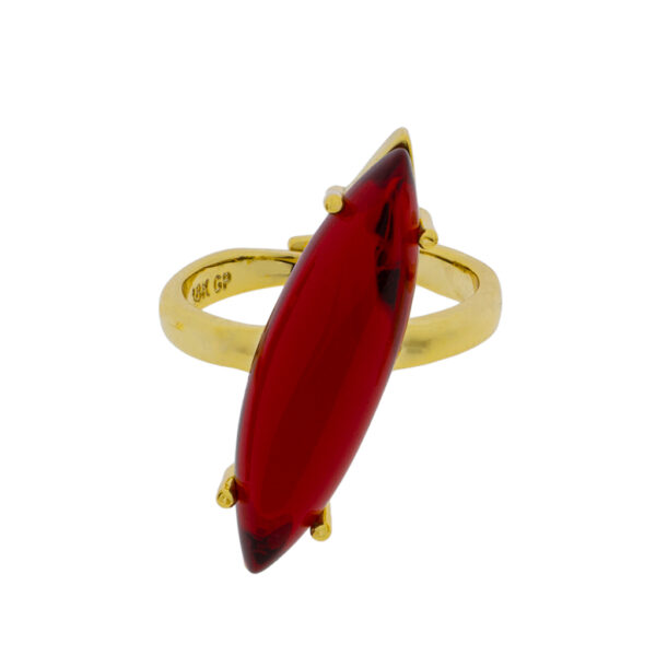 ANILLO TALLA UNIVERSAL CON CRISTAL CHAPADO ORO