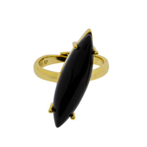 Universal Size Ring with Gold-Plated Crystal