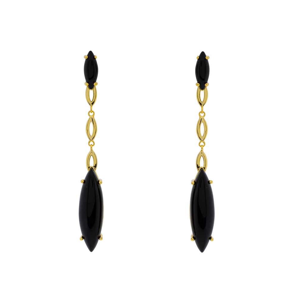 Long Earring with Crystal and Chain
