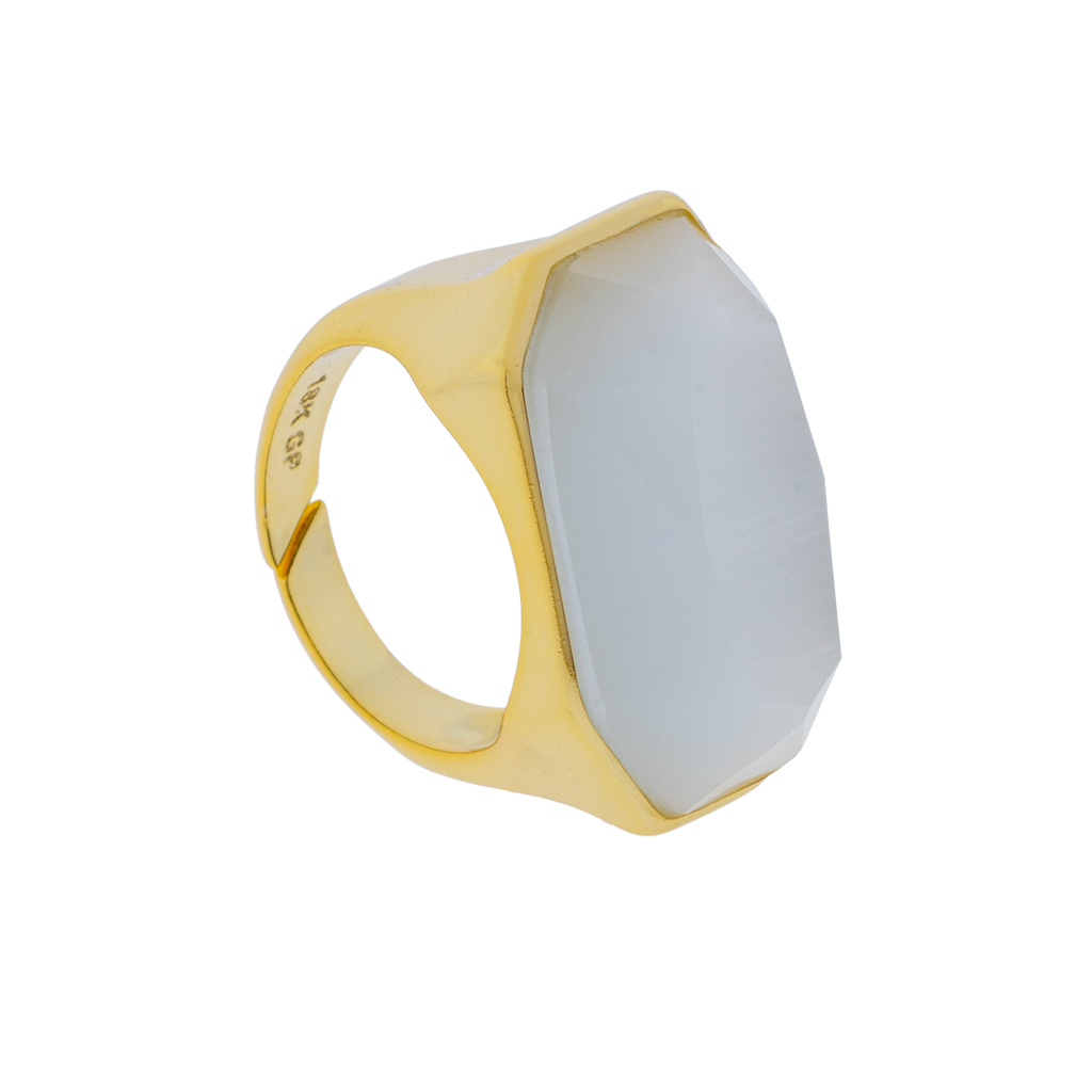 ANILLO TALLA UNIVERSAL CON CRISTAL CHAPADO ORO