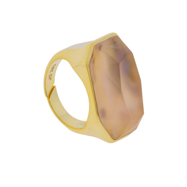 Universal Size Ring with Gold-Plated Crystal