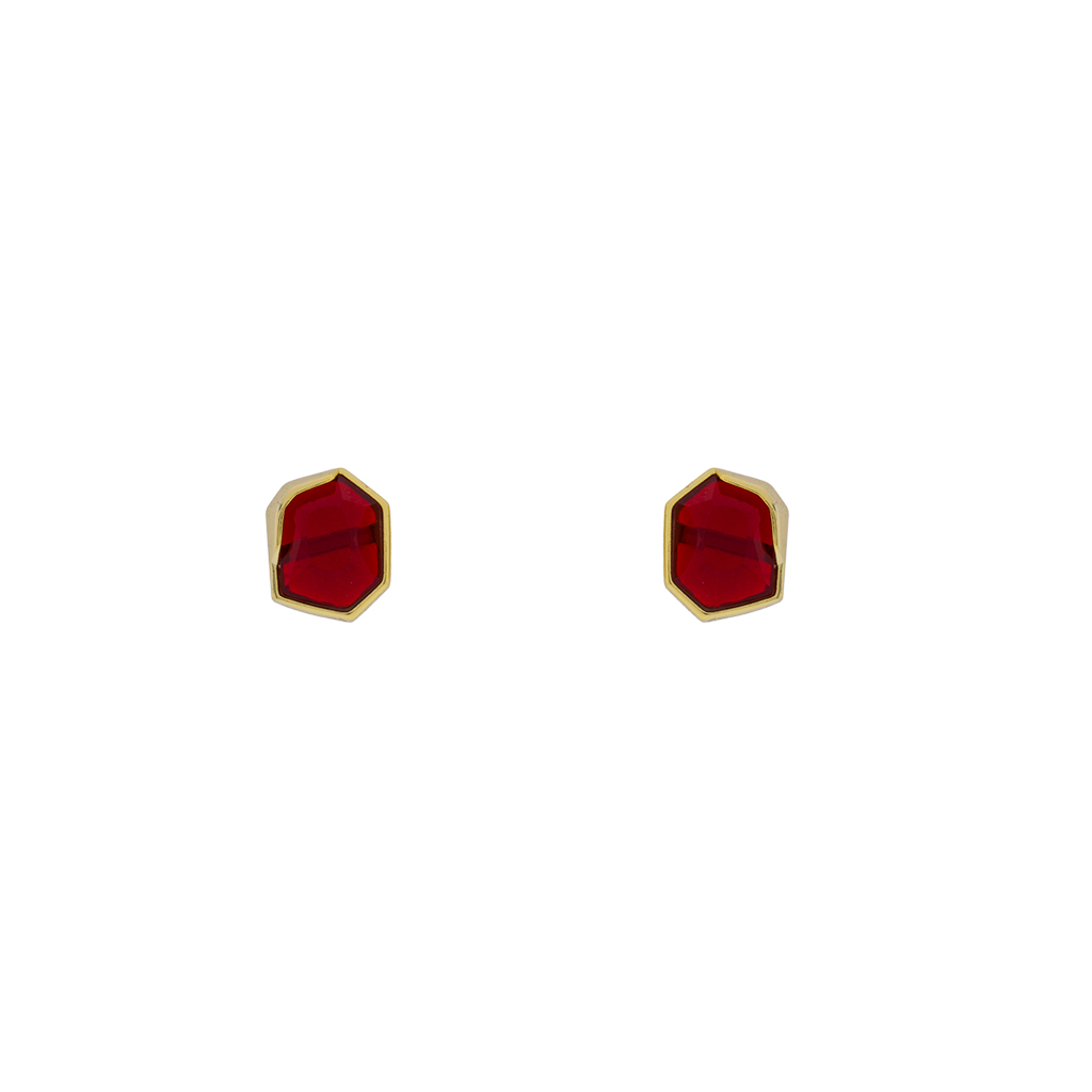 Asymmetrical Crystal Gold-Plated Earring
