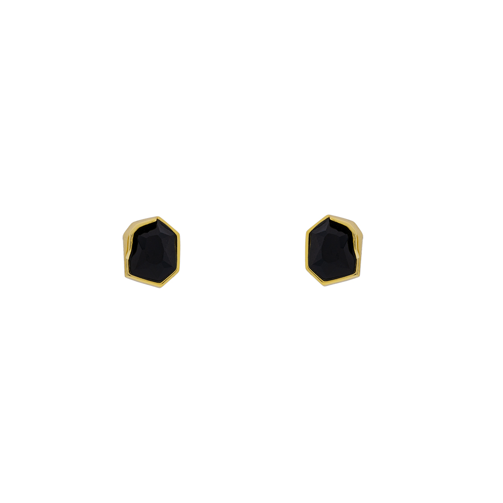 Asymmetrical Crystal Gold-Plated Earring