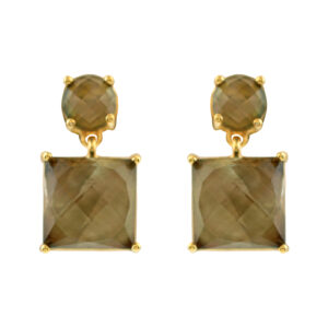 EARRING WITH SQUARE CRYSTAL HOOK