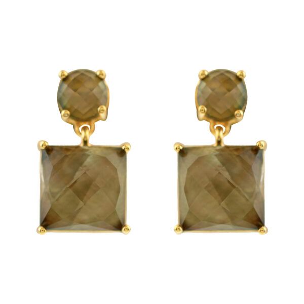 EARRING WITH SQUARE CRYSTAL HOOK