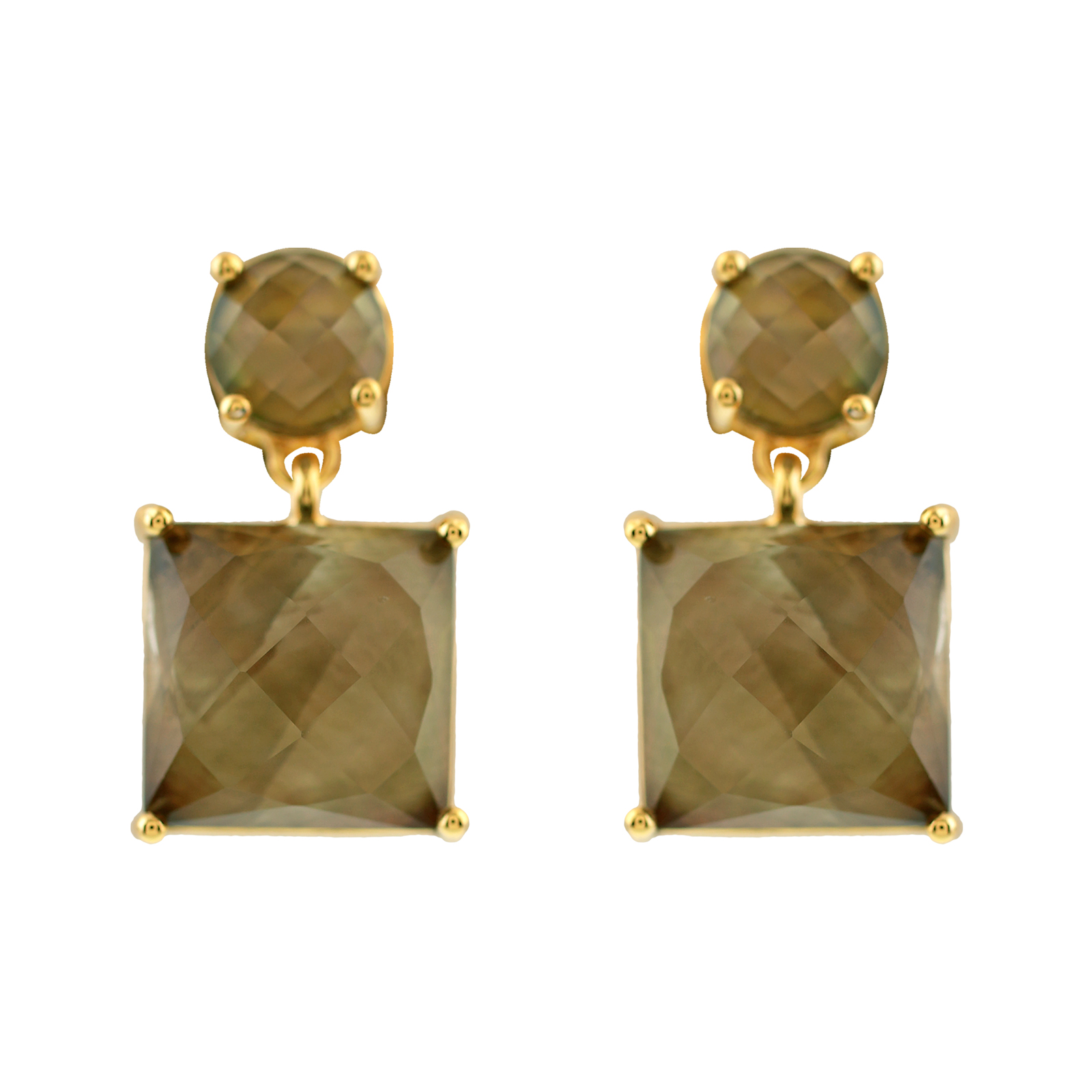 EARRING WITH SQUARE CRYSTAL HOOK