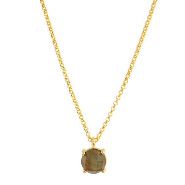 NECKLACE WITH ROUND CRYSTAL PENDANT
