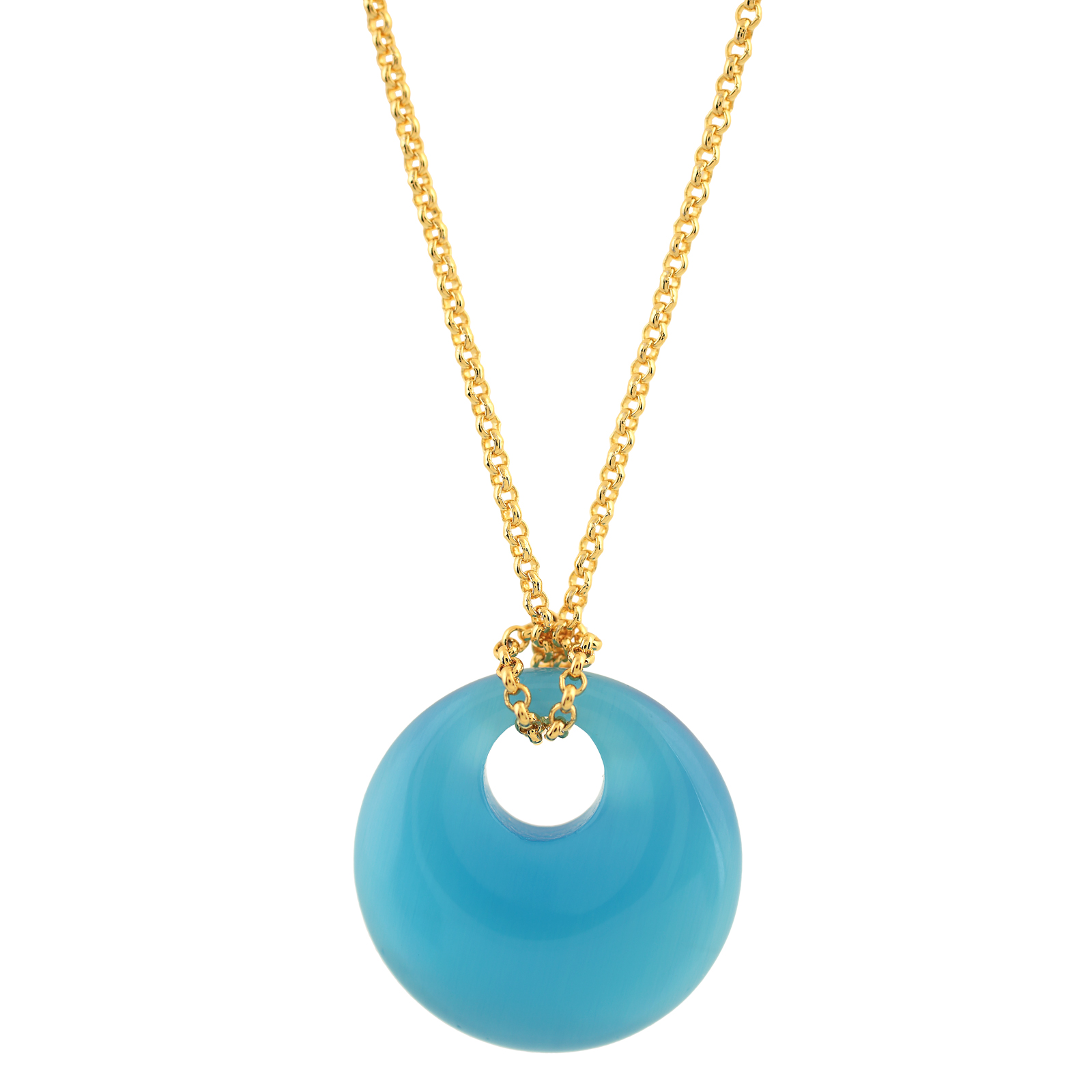 ROUND CRYSTAL PENDANT NECKLACE