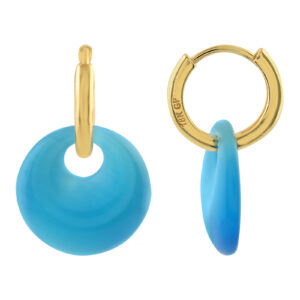 EARRING WITH ROUND CRYSTAL PENDANT