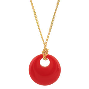 ROUND CRYSTAL PENDANT NECKLACE