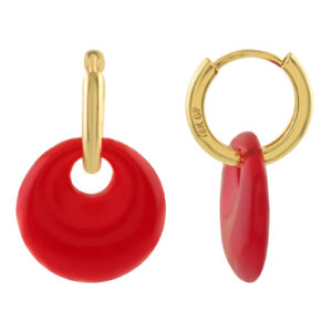 EARRING WITH ROUND CRYSTAL PENDANT