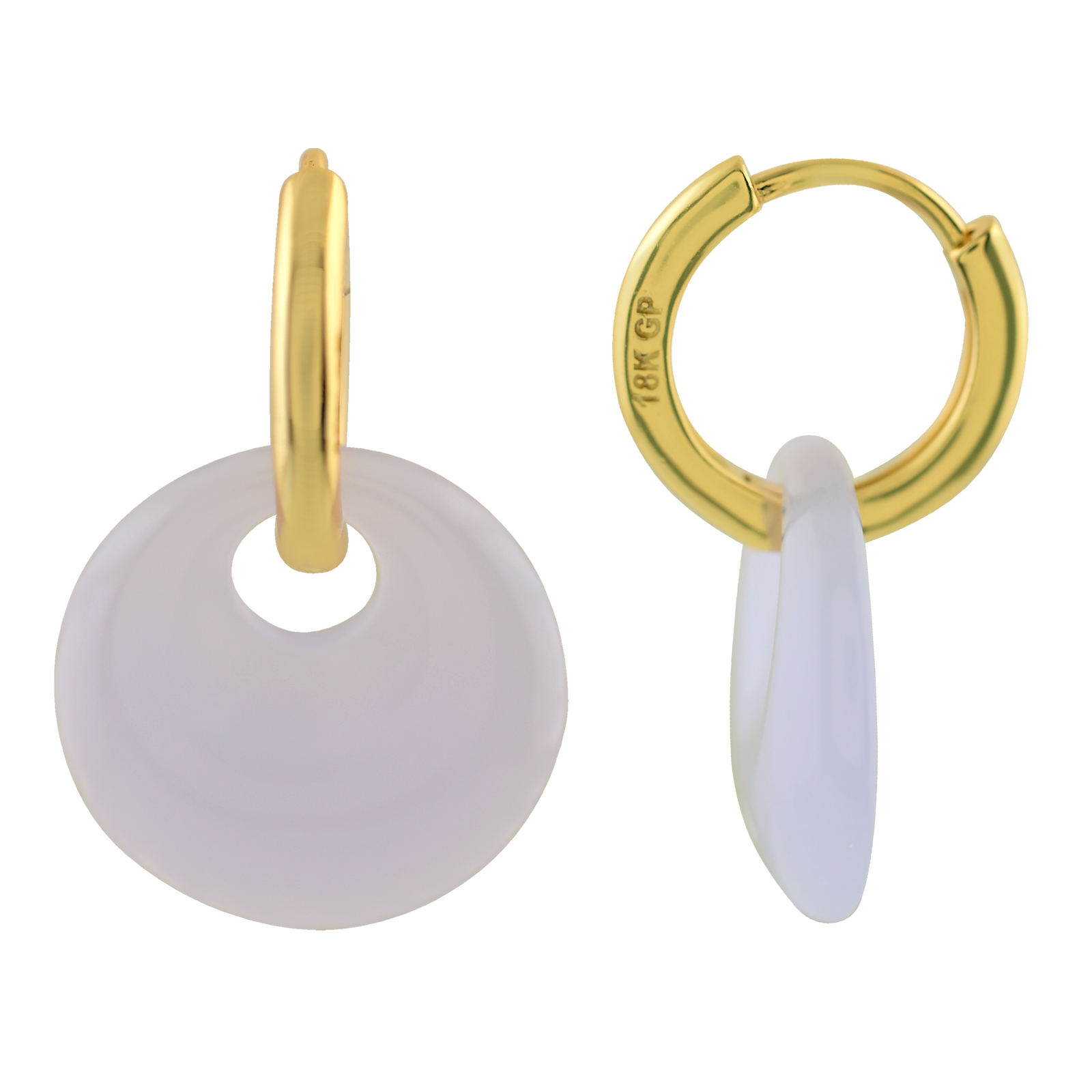 EARRING WITH ROUND CRYSTAL PENDANT